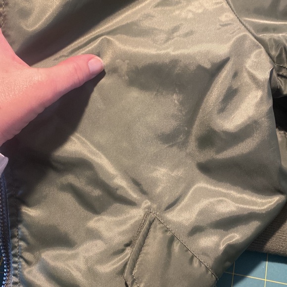 Olivaceous Bomber Jacket. Size small. - Picture 7 of 7
